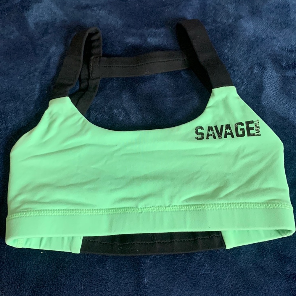 Savage Barbell Green Sports Bra